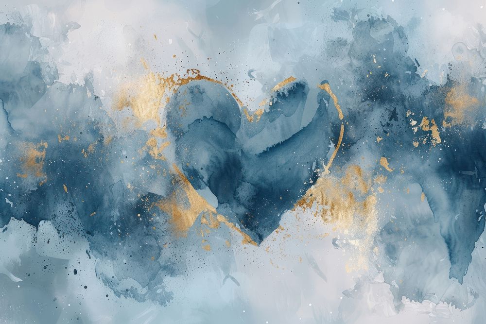 Heart watercolor background backgrounds painting blue.