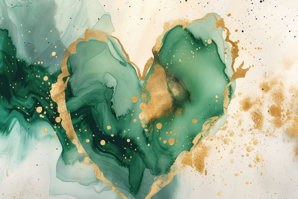 Heart watercolor background backgrounds painting green.