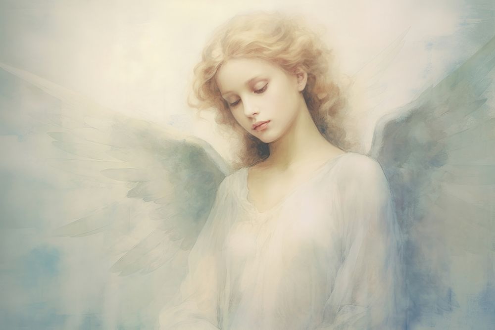 Illustration of angel painting adult representation.