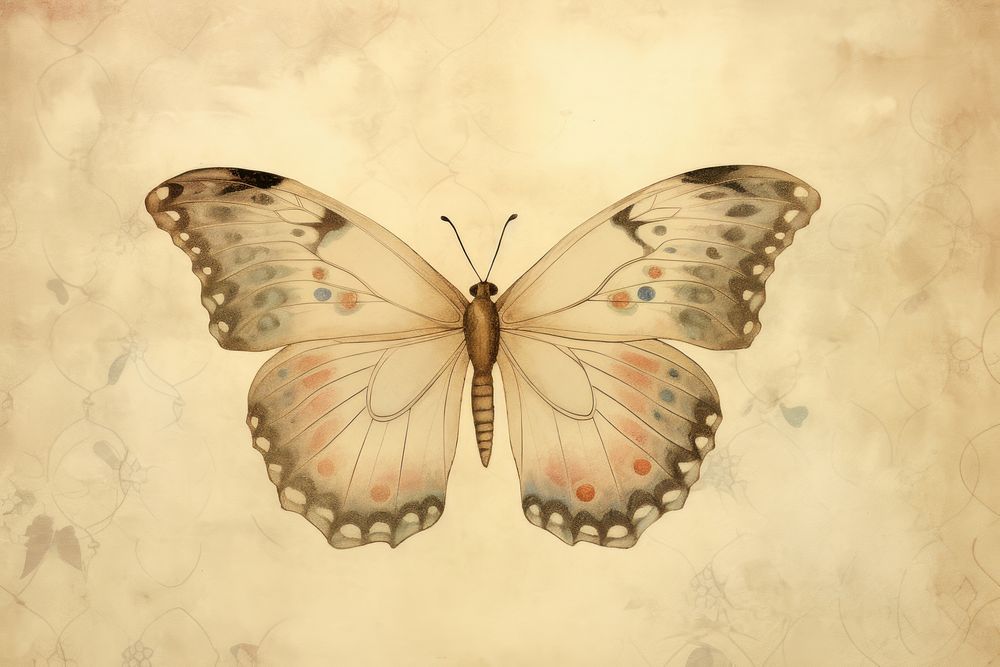 Illustration of butterfly painting animal insect.