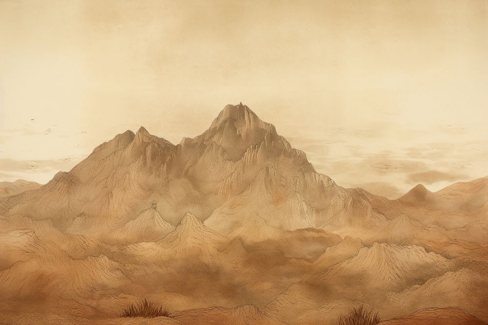 Illustration of fmountain painting backgrounds landscape.