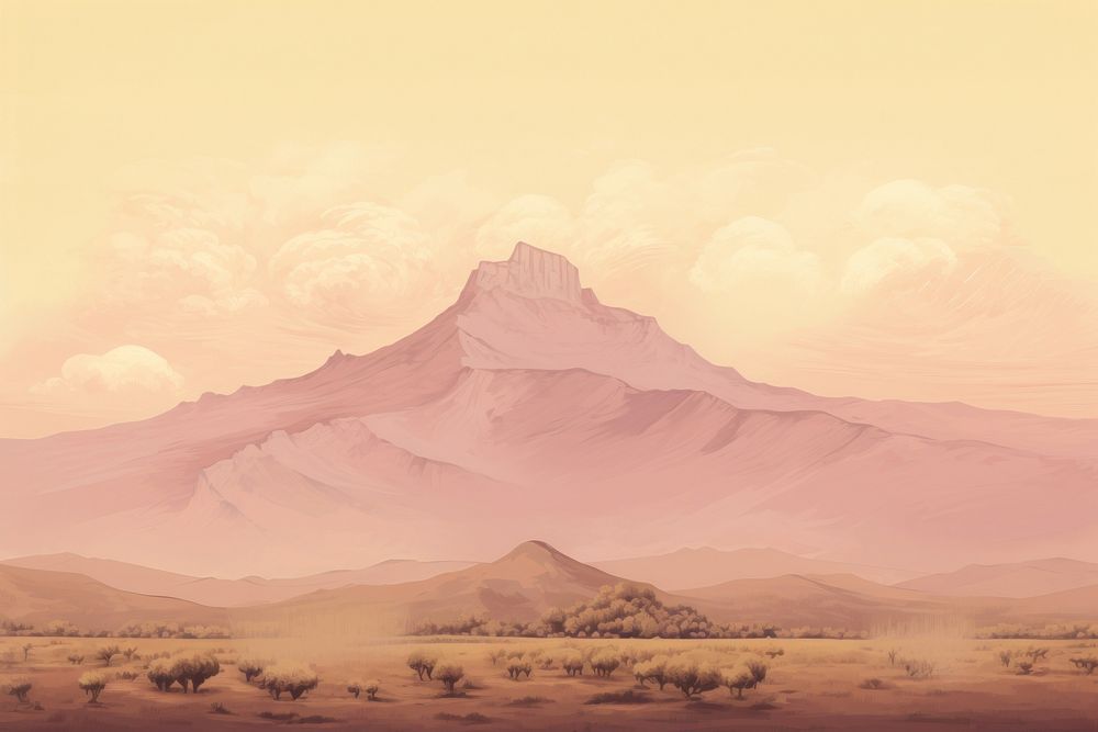 Illustration of fmountain landscape nature desert.