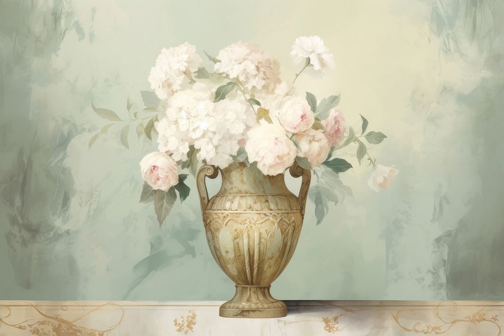 Illustration of flower vase painting art plant.