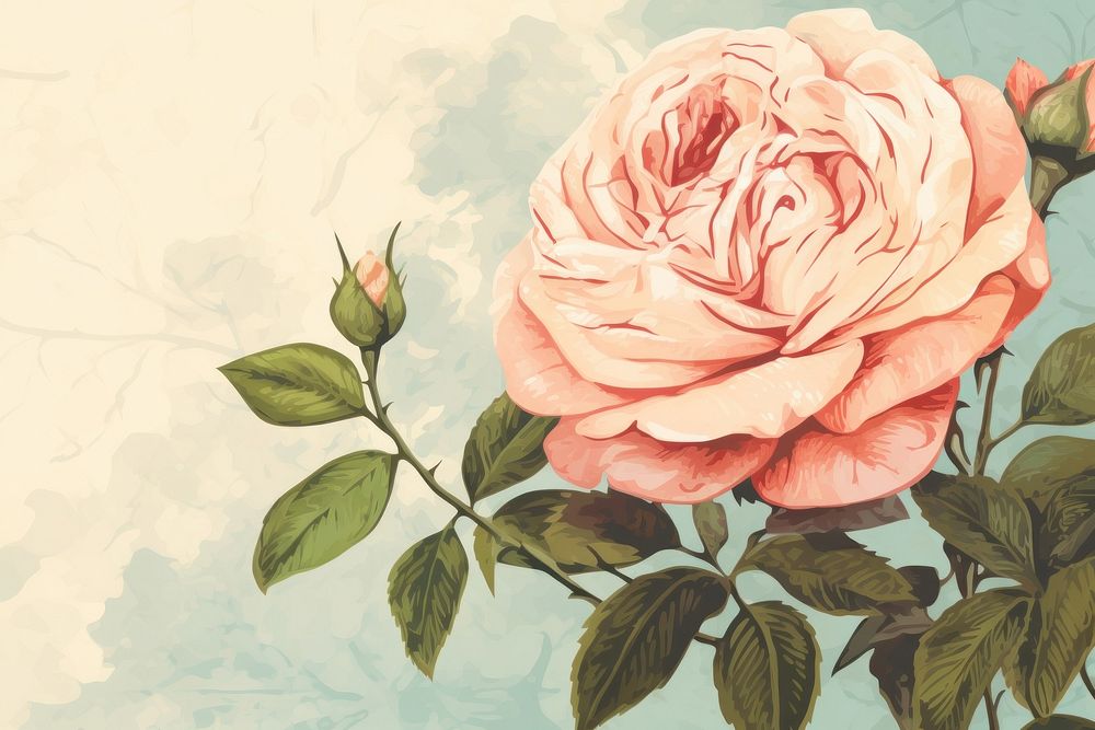 Illustration of rose painting art backgrounds.