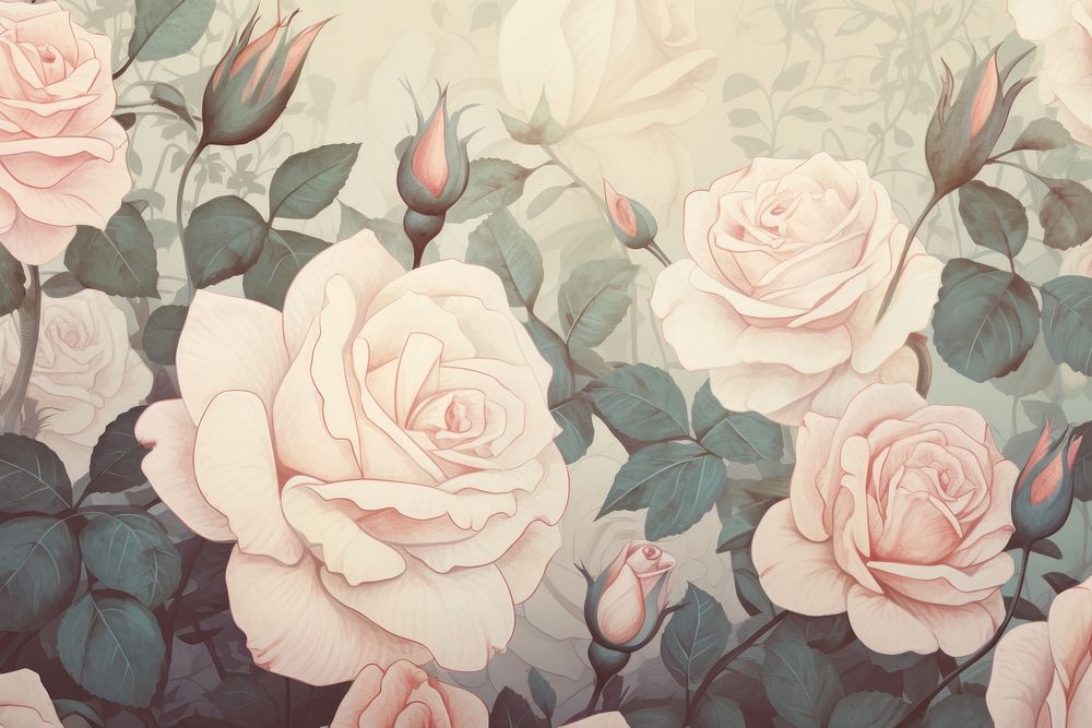 Illustration of roses painting art backgrounds.