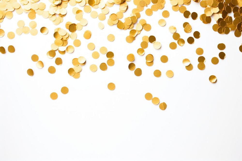 Gold confetti backgrounds white background celebration.