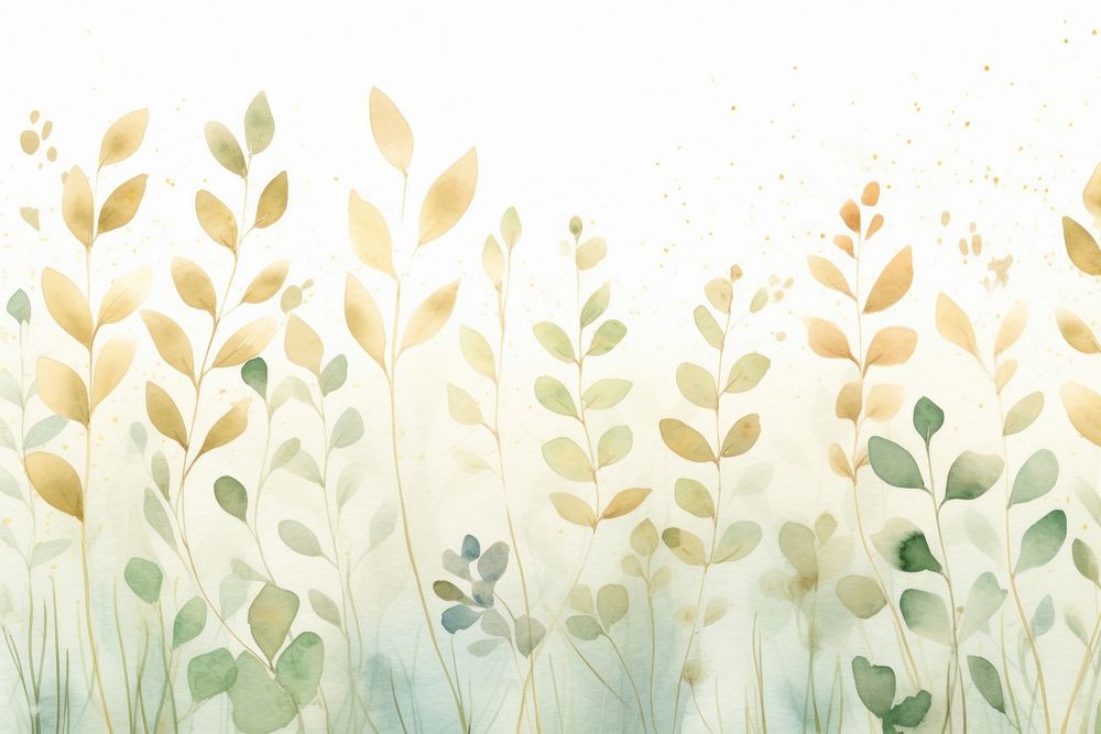 Little green plant watercolor background backgrounds painting pattern.