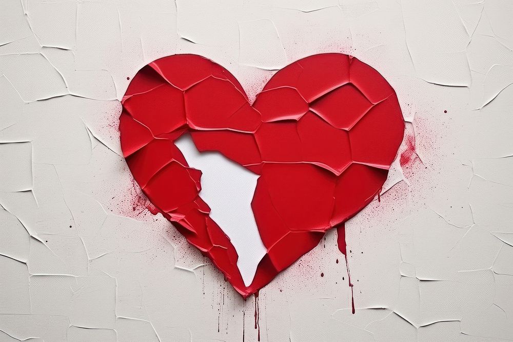 Abstract broken heart ripped paper backgrounds misfortune breaking.