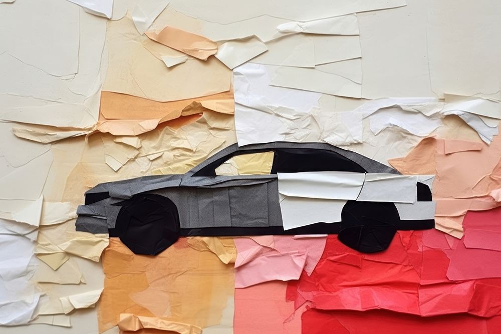 Minimal car art vehicle paper.