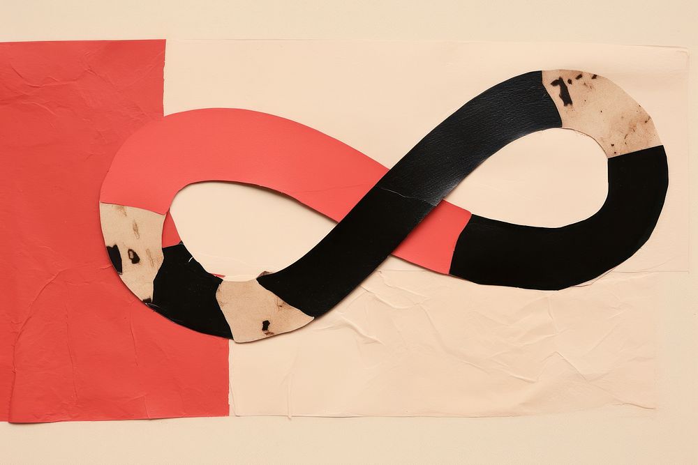 Abstract snake ripped paper art creativity moustache.