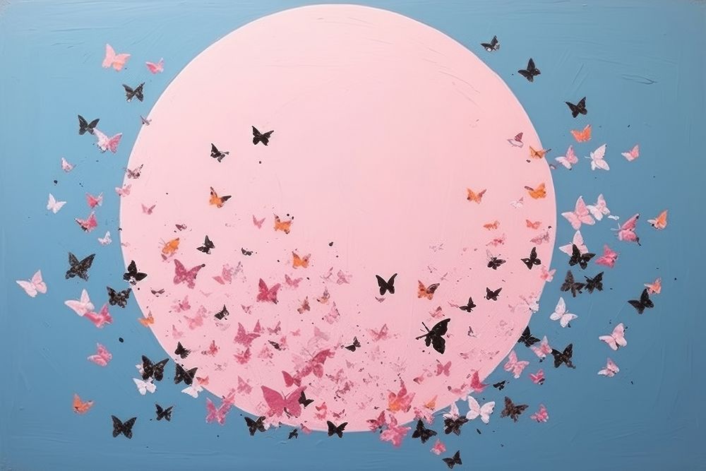 Flock of butterflies flying in the sky art flock petal.