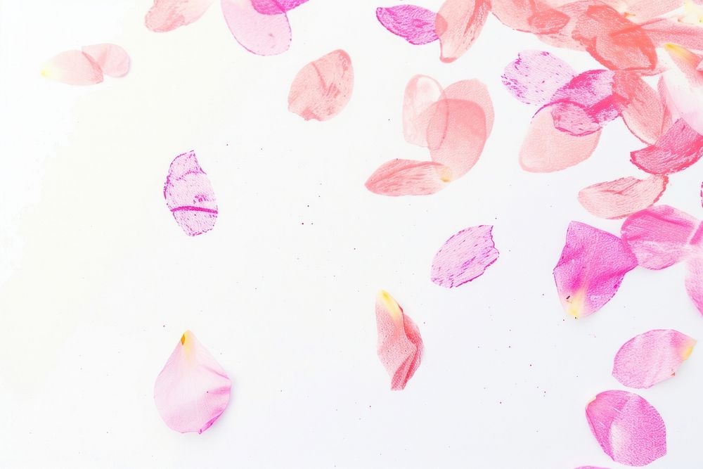 Petals falling in the style of minimalist illustrator backgrounds plant white background.