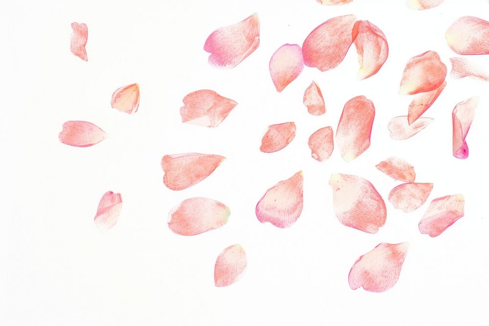 Petals falling in the style of minimalist illustrator backgrounds white background abstract.