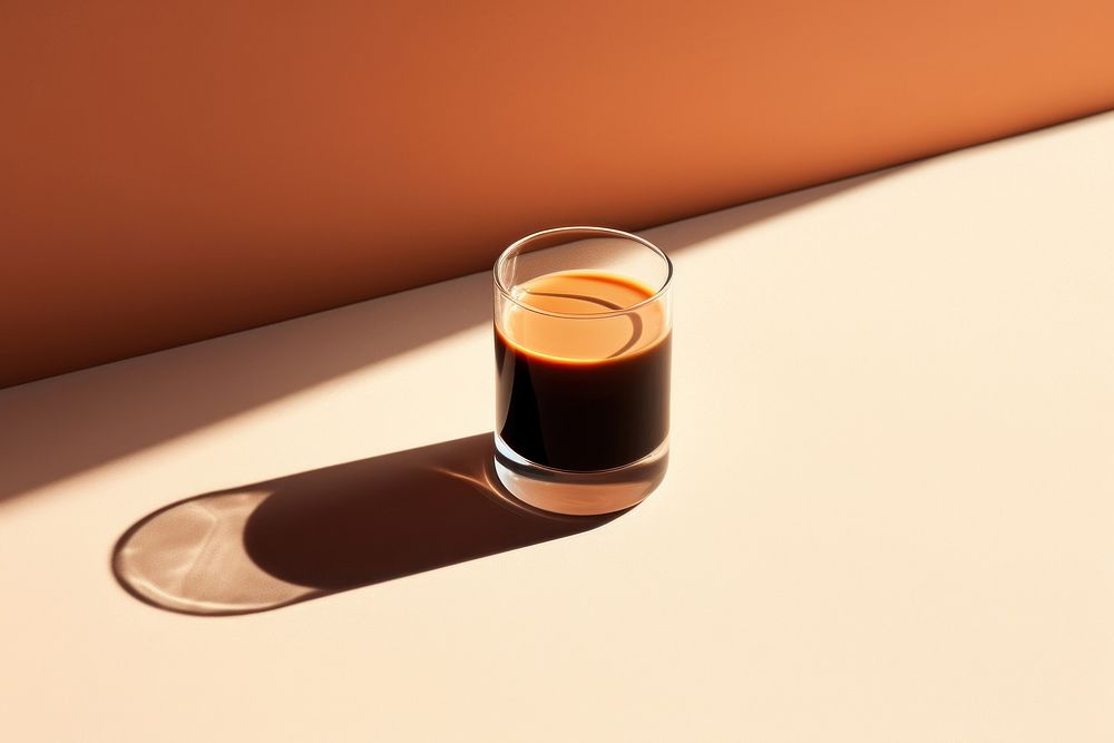 Coffee espresso shot crema glass.