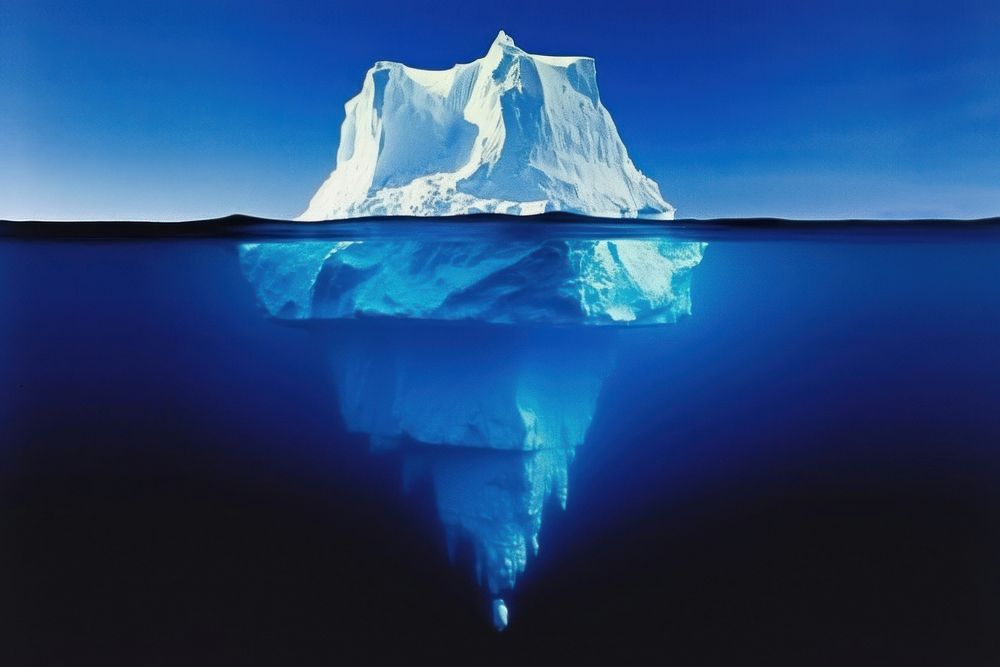 Iceberg with blue ocean outdoors nature climate change.