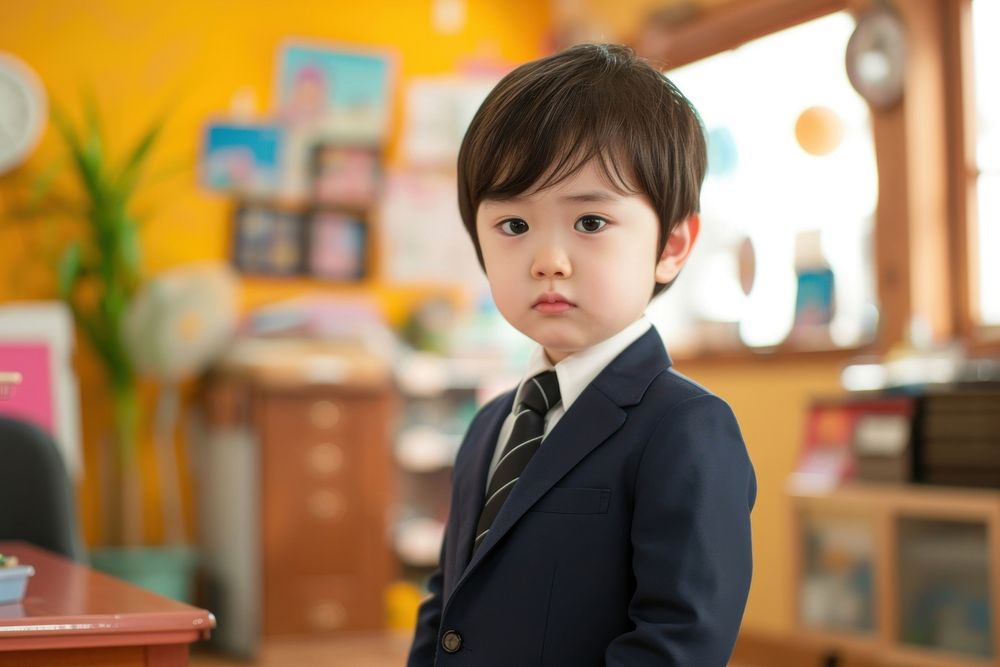 Japanese kid Teacher portrait child photo.