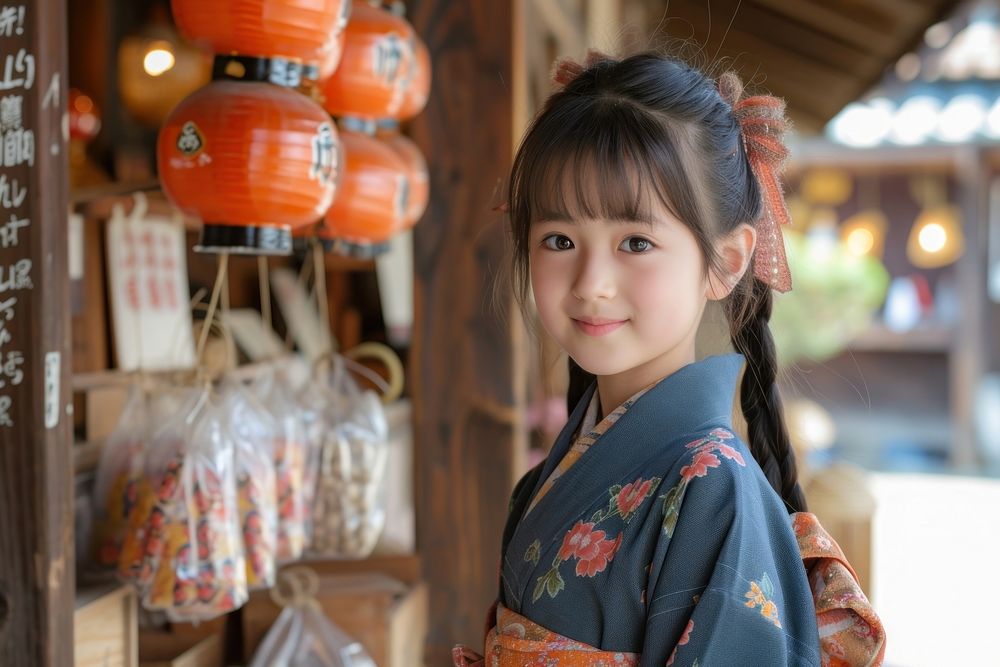 Japanese kid Florist fashion kimono robe.