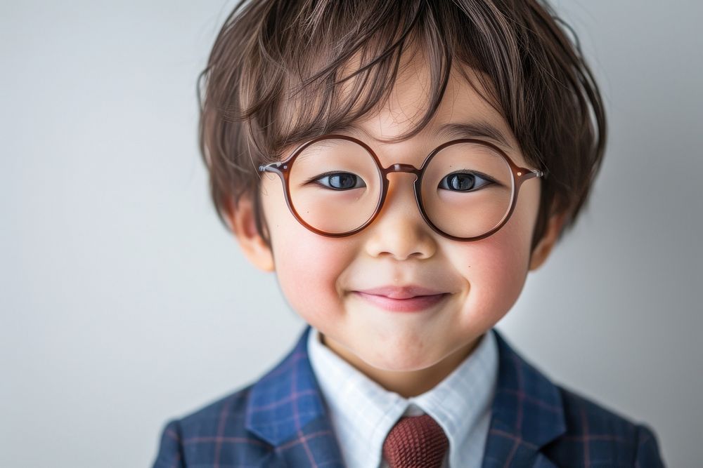 Japanese kid Lawyer portrait glasses photo.