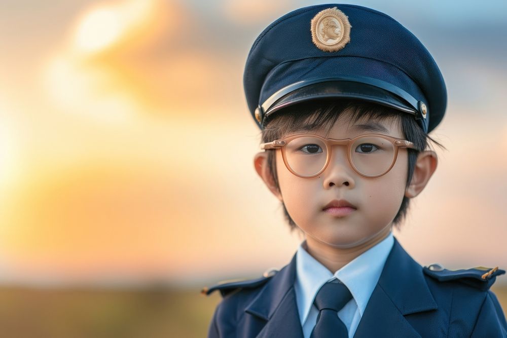 Japanese kid Pilot glasses officer accessories.