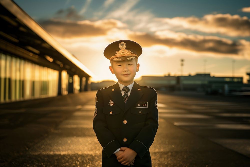 Japanese kid Pilot military architecture protection.