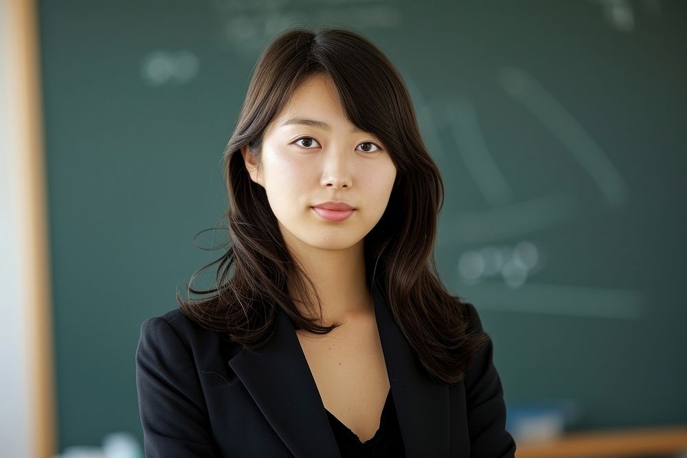 Japanese woman Teacher teacher adult contemplation.