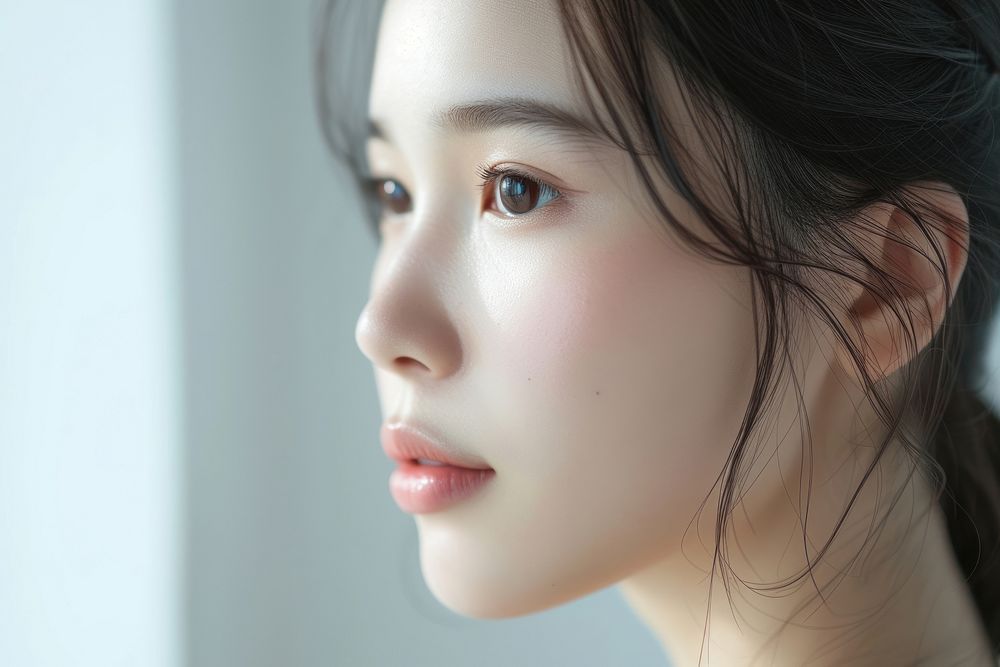 A young Singaporean woman Healthy skin adult face contemplation.