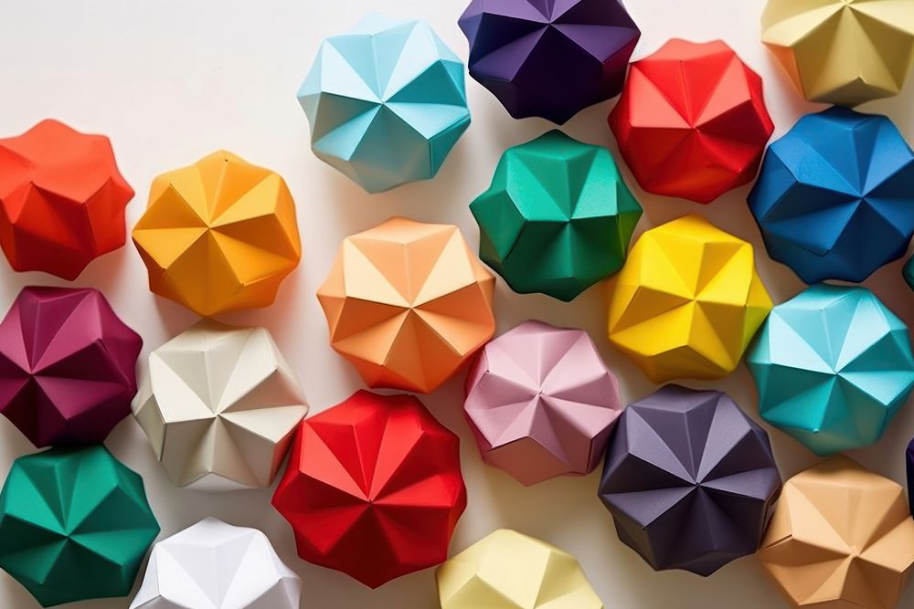 Origami colorful simple balls.