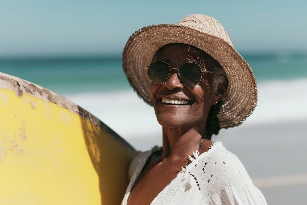 Black auntie glasses smiling summer.