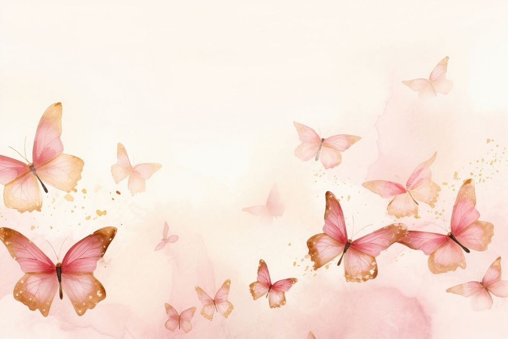 Pink butterflies watercolor background backgrounds pattern petal.