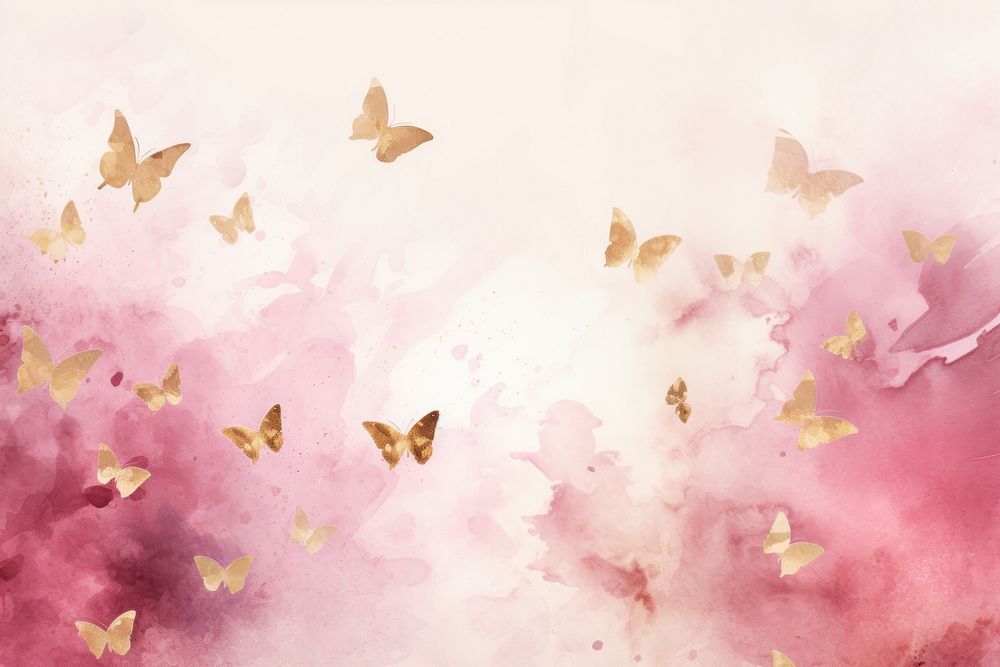 Pink butterflies watercolor background backgrounds painting flower.