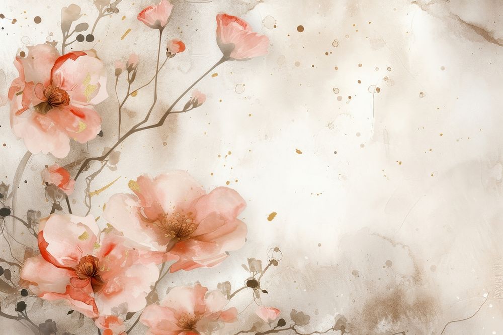 Pink flowers watercolor background backgrounds painting petal.