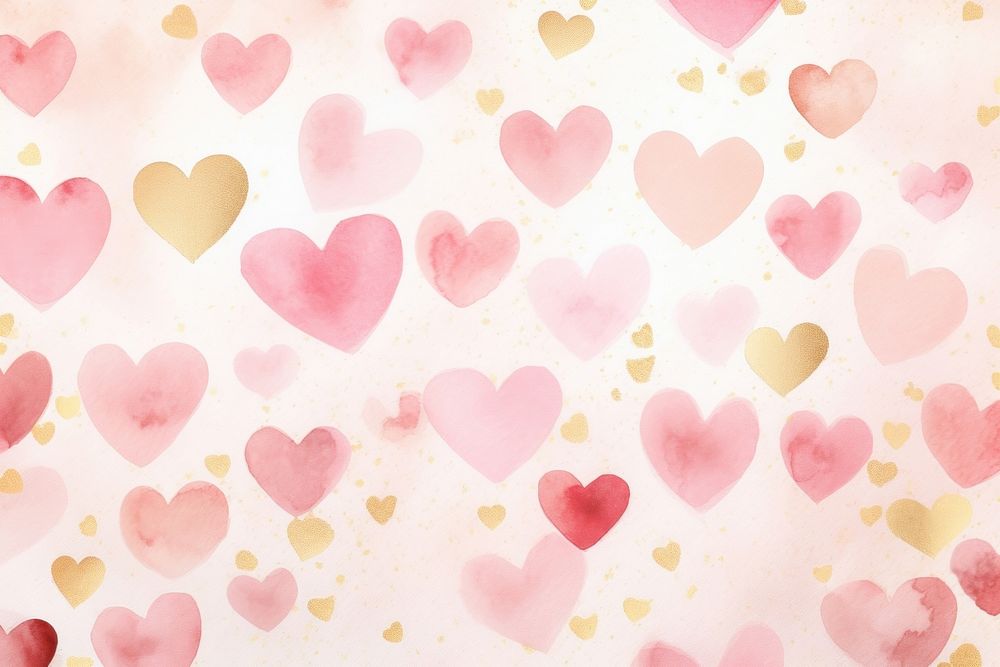 Pink heart pattern watercolor background backgrounds petal abstract.