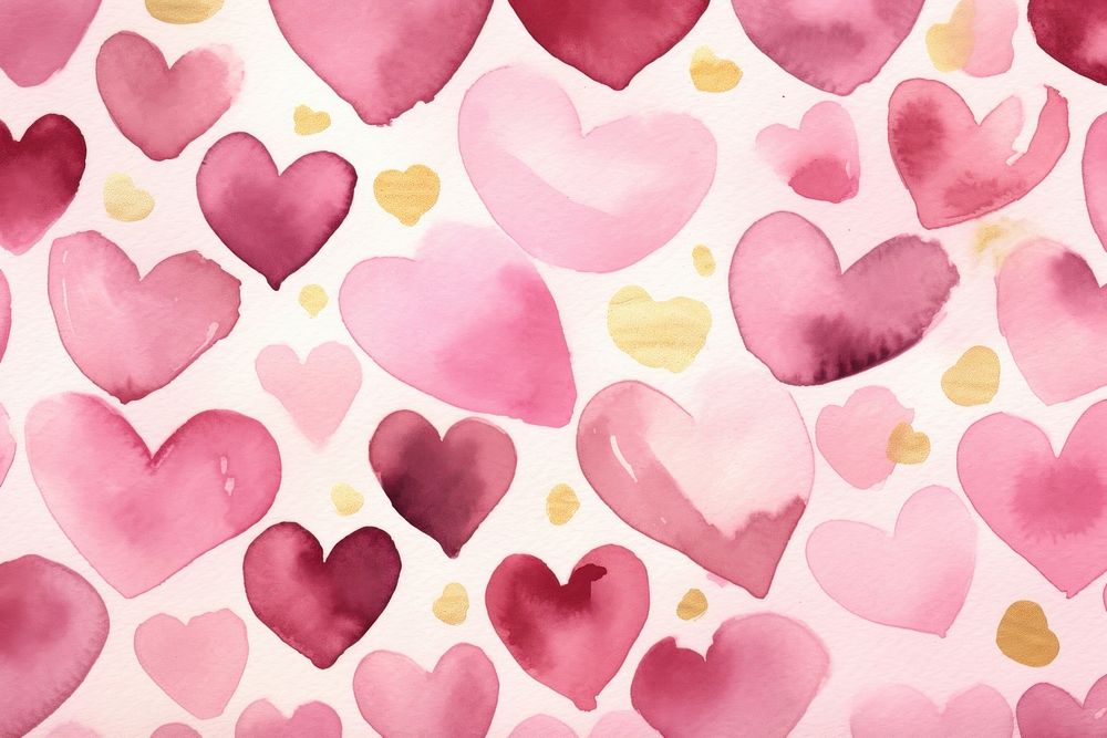 Pink heart pattern watercolor background backgrounds petal creativity.