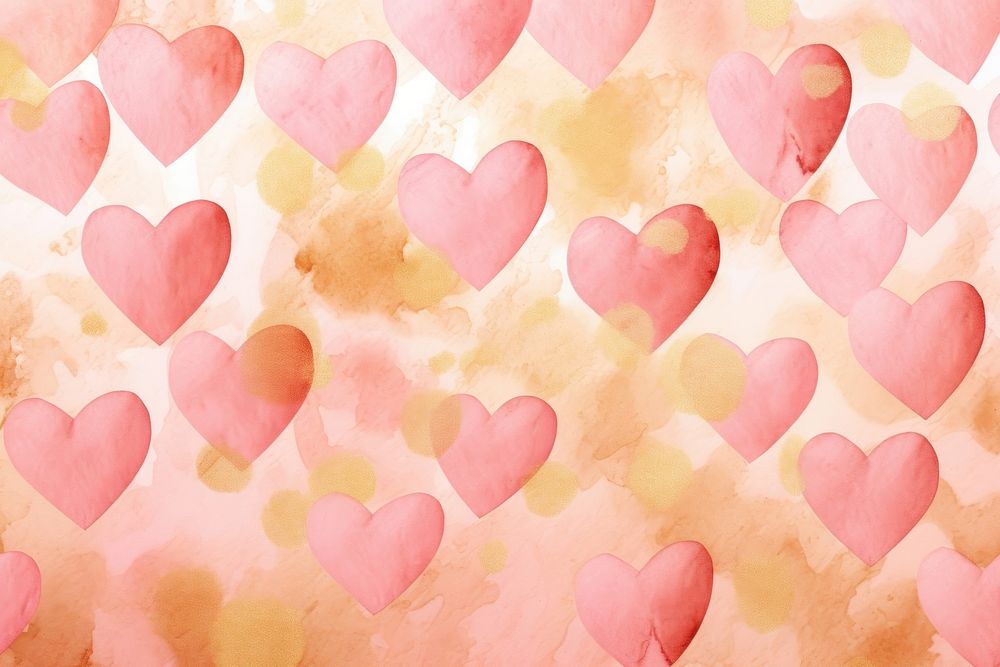 Pink heart pattern watercolor background backgrounds creativity abstract.