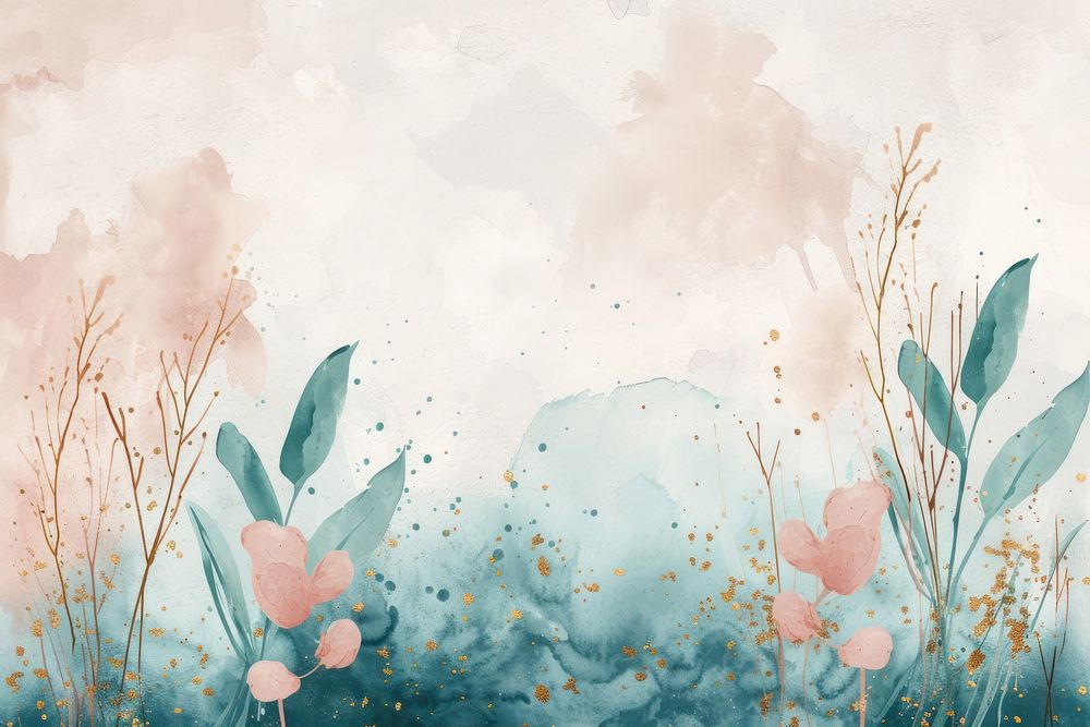 Plant watercolor background backgrounds outdoors painting.