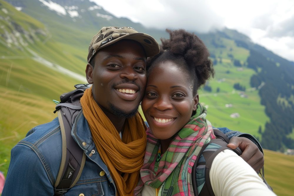 Selfie adventure mountain portrait.