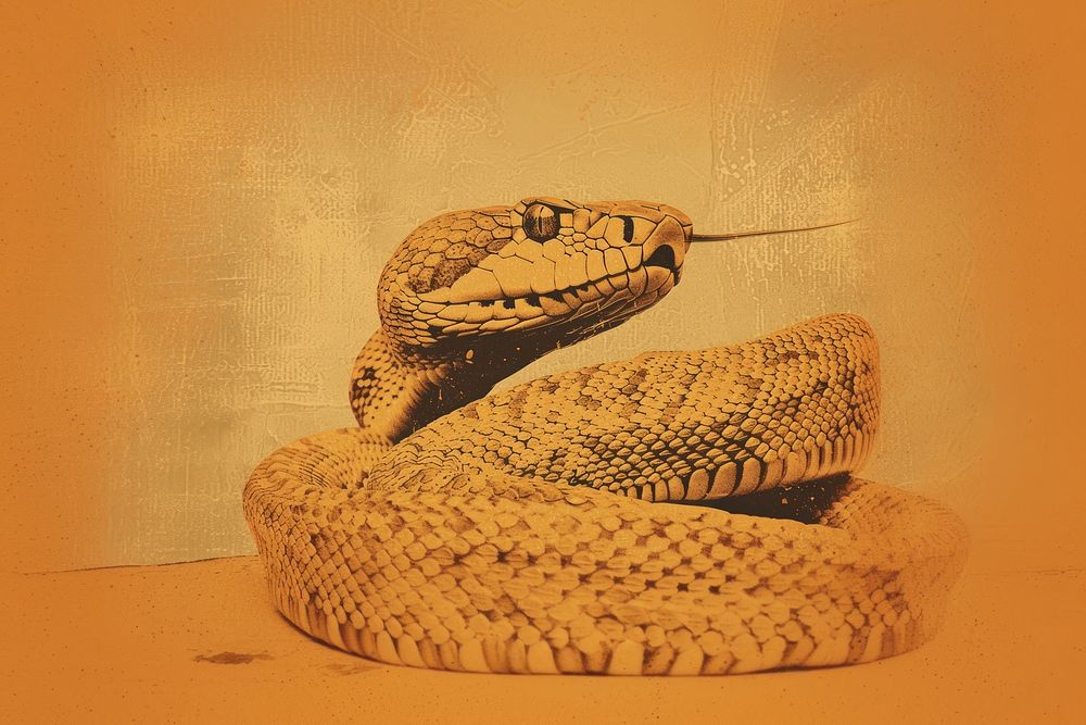 A venomous snake rattlesnake reptile animal.