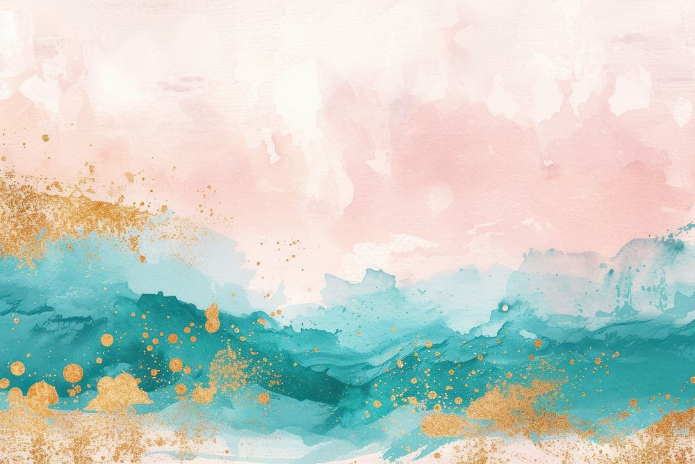 Summer beach watercolor background painting backgrounds pink.