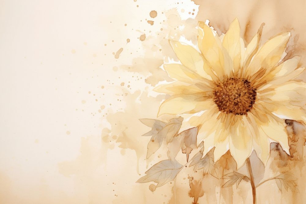 Sunflower watercolor background painting pattern petal.