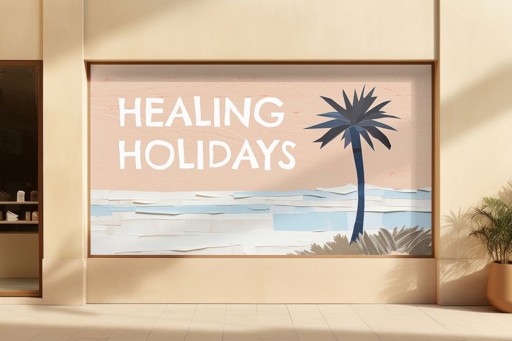 Tropical building wall mockup psd