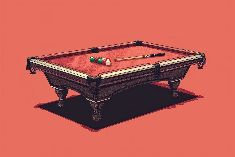 Pool table cut pixel eight-ball relaxation recreation.