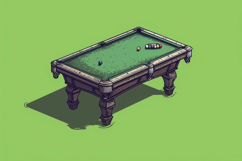 Pool table cut pixel furniture eight-ball relaxation.