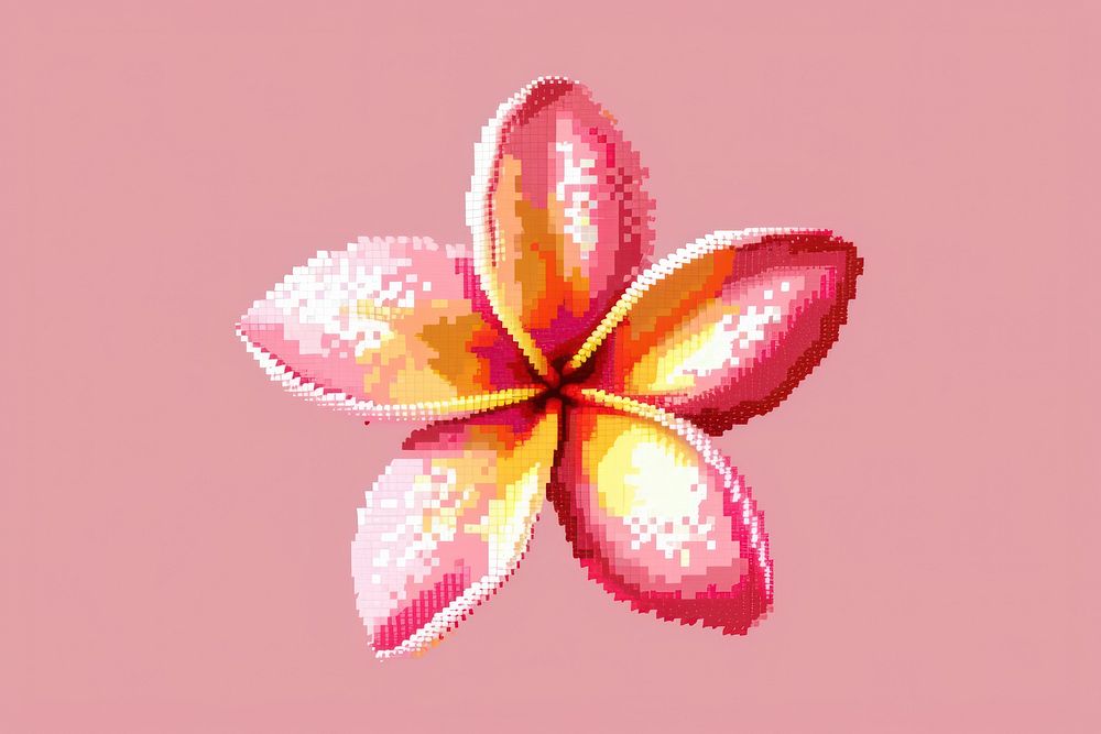 Plumeria cut pixel flower graphics petal.