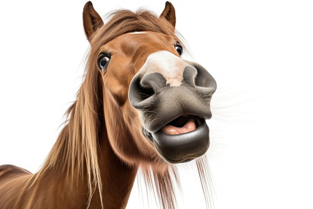 Selfie brown horse mammal animal snout.
