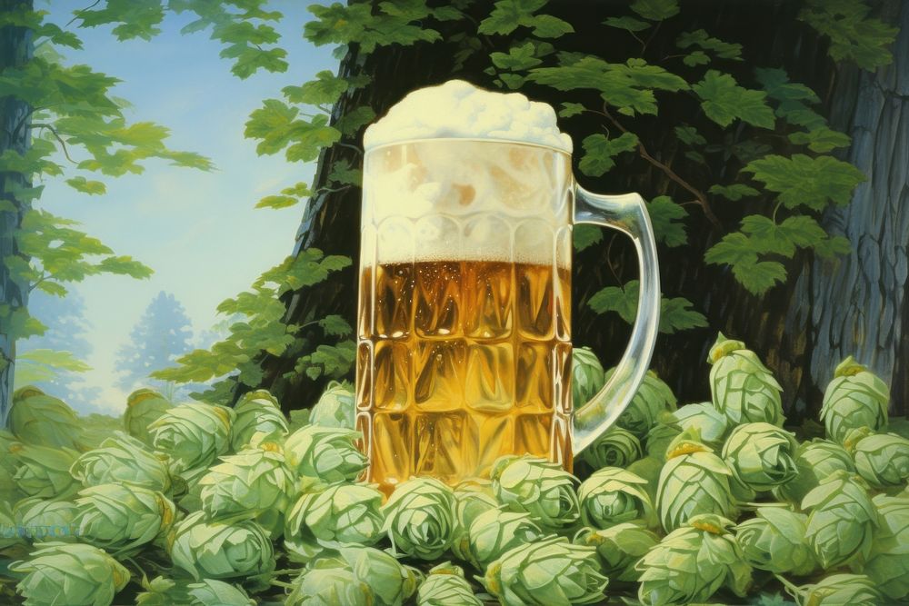 Beer painting drink lager.