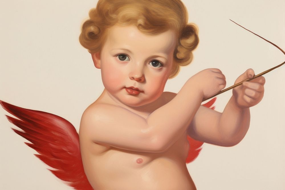 Cupid portrait baby representation.