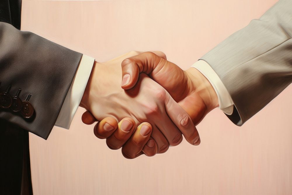 Handshake togetherness agreement greeting.