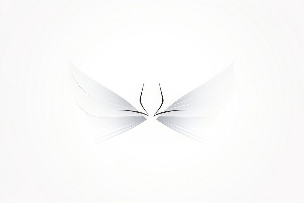 Wings vectorized line logo white butterfly.