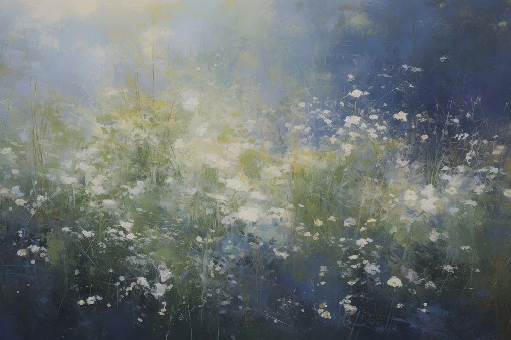 Daisy meadow outdoors painting nature.