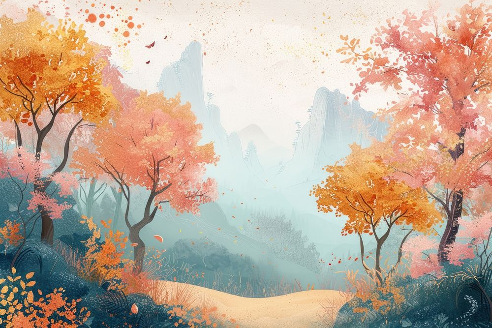 Autumn forest backgrounds landscape outdoors.